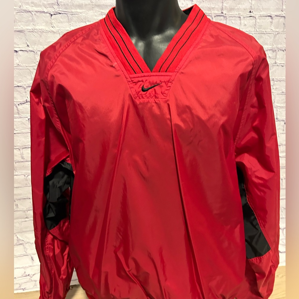 NIKE mens xl vintage red pullover wind jacket